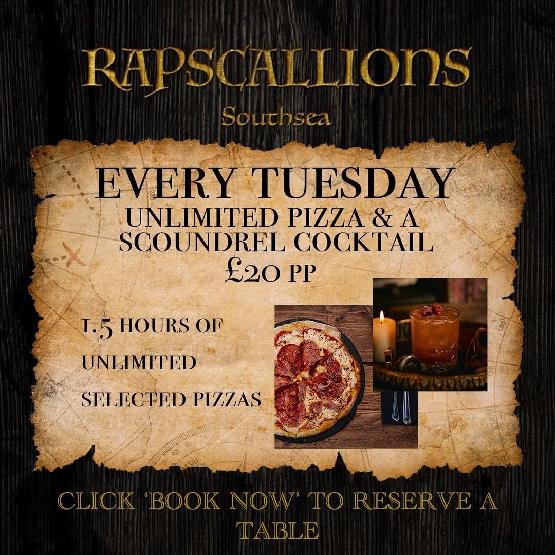 Bars With Food Deals In Southsea - Enjoy Pizza And Cocktails At Rapscallions !