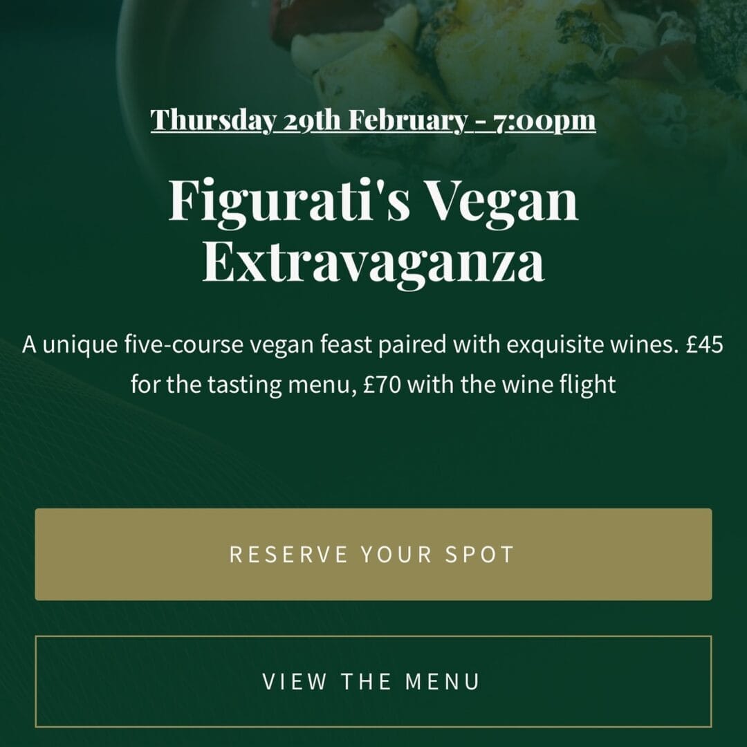 Restaurants With Vegan Food In Southampton - Enjoy Vegan Night At Figurati !