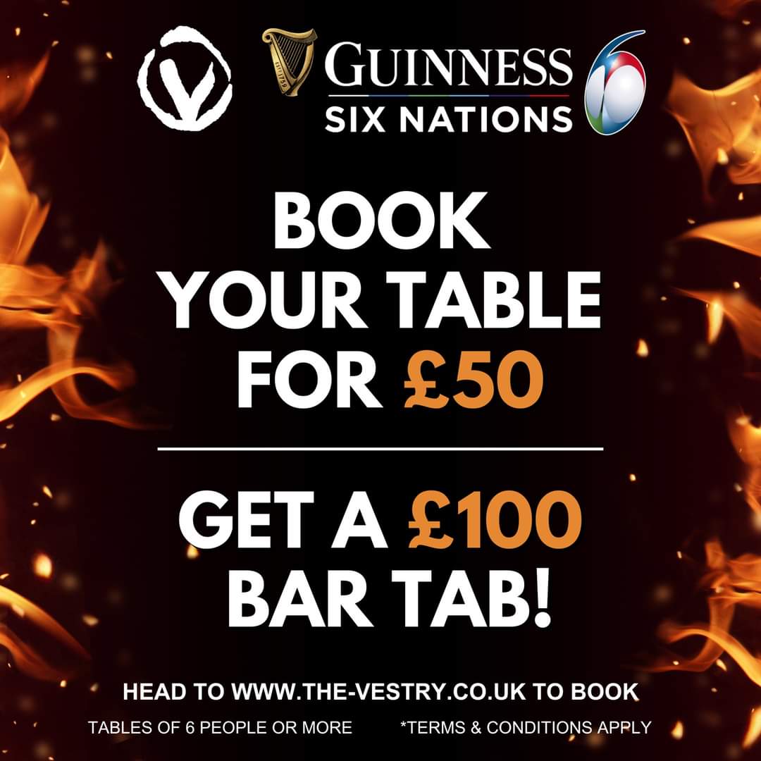 Pubs Showing Six Nations In Chichester - Watch It All At The Vestry !