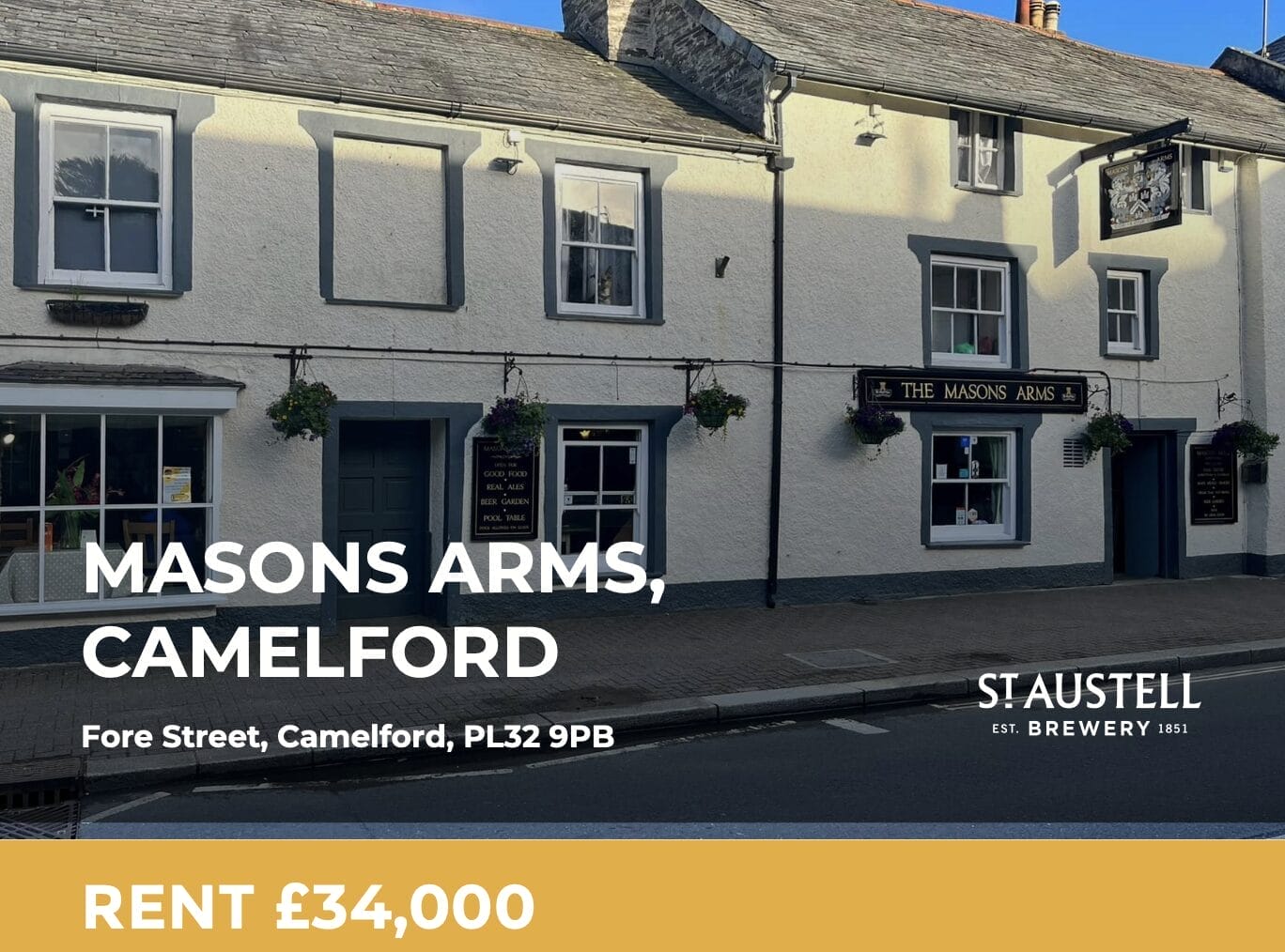 Pubs To Lease In Camelford – The Masons Arms Is Available !