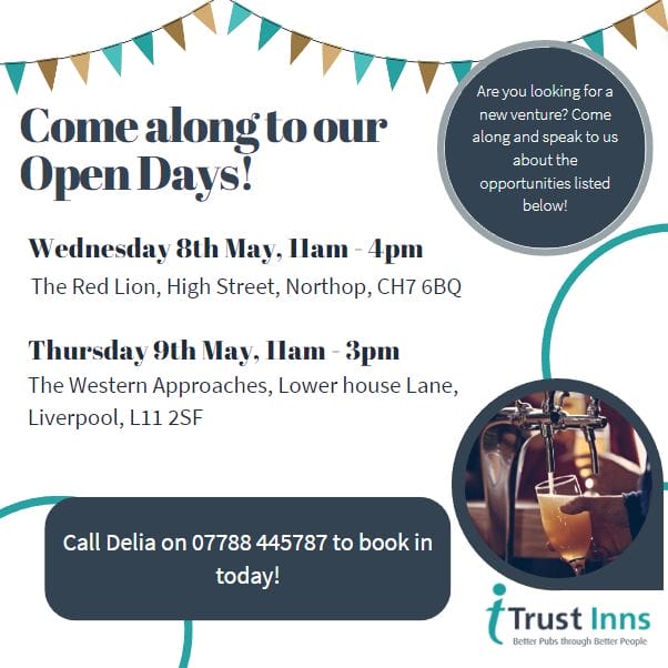 Pub Open Days In Liverpool - Join Trust Inns At The Western Approaches On 09/05/24 !