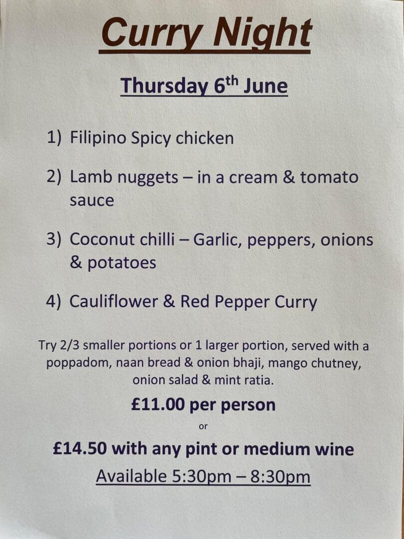 Curry Night At Pubs In Hampshire - Spice It Up And Visit The Delme Arms !