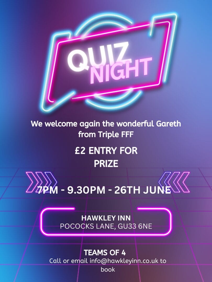 Pubs With Quiz Nights In Liss - Test Your Knowledge At The Hawkley Inn !