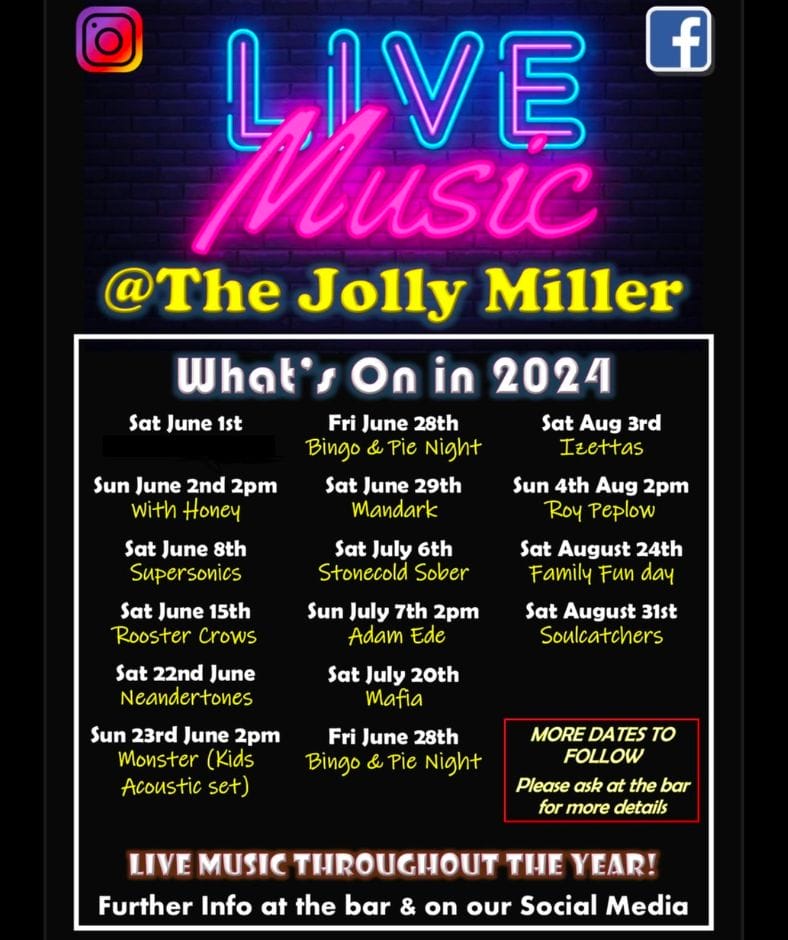 Pubs With Live Music In Fareham - Head To The Jolly Miller !