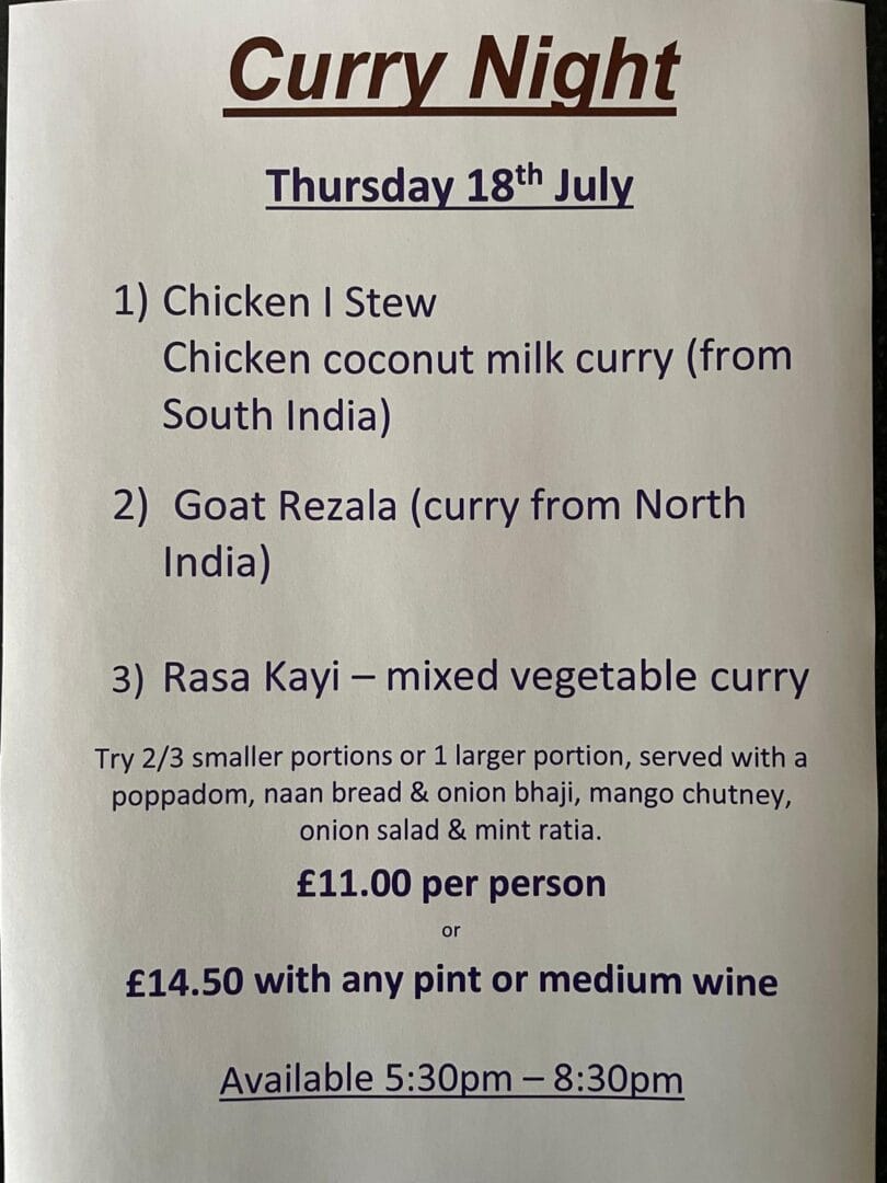 Pubs With Curry Nights In Fareham - Spice Up Your Night At The Delme Arms !