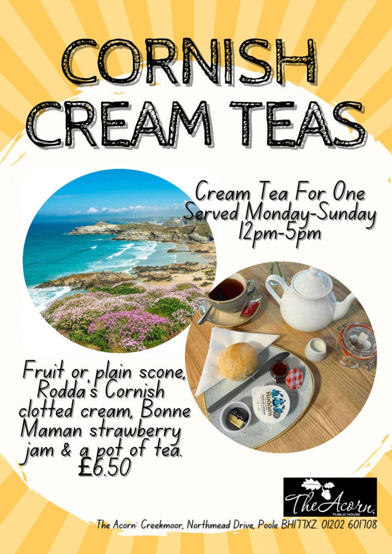 Best Pubs In Poole - Enjoy A Cornish Cream Tea At The Acorn Creekmoor !